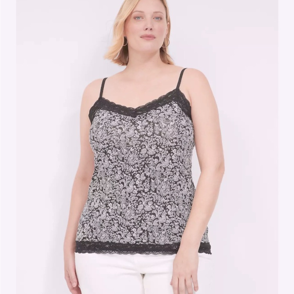 Lane Bryant Black and White Embellished Camisole 18/20….  3/$15